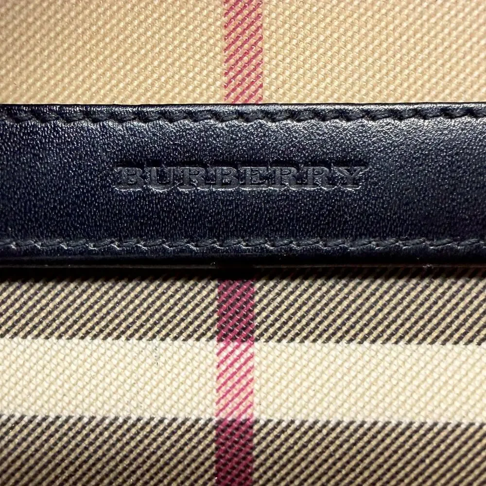 Authentic Burberry Nova Check Continental Long Wallet Black Leather Trim Luxury